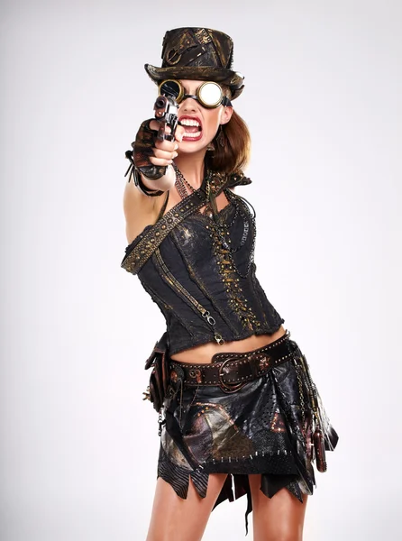 Steampunk divat nő — Stock Fotó