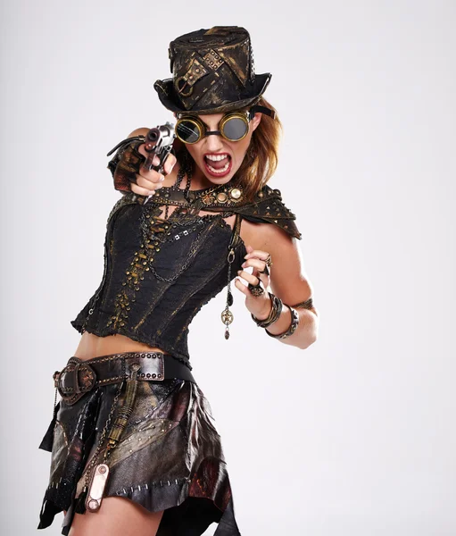 Steampunk donna di moda — Foto Stock