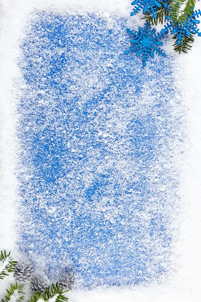 Blue winter border background — Stock Photo, Image