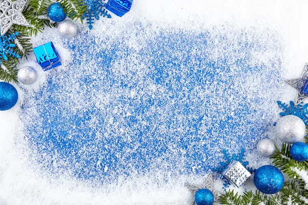 Blue winter border background — Stock Photo, Image