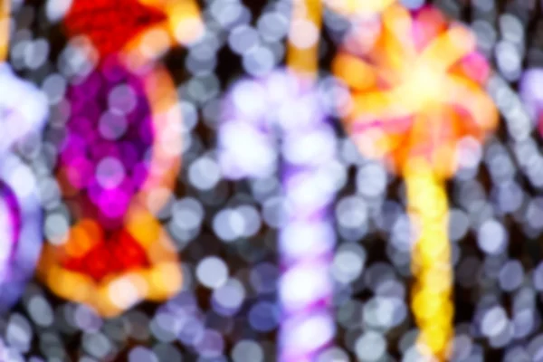 Defocused bokeh julbelysning — Stockfoto