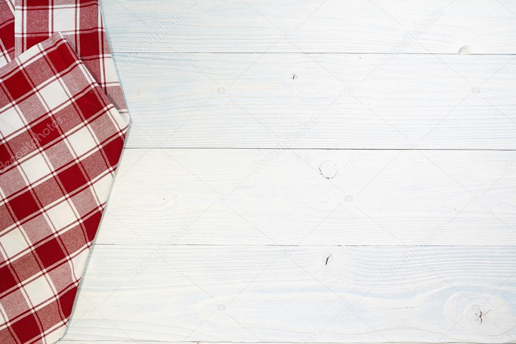 Red folded tablecloth