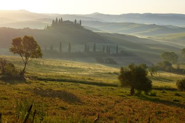 Tuscany tepeler. Güzel manzara
