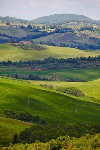 Landschaft mit sanften Hügeln und schöner Wolkenlandschaft — Stockfoto