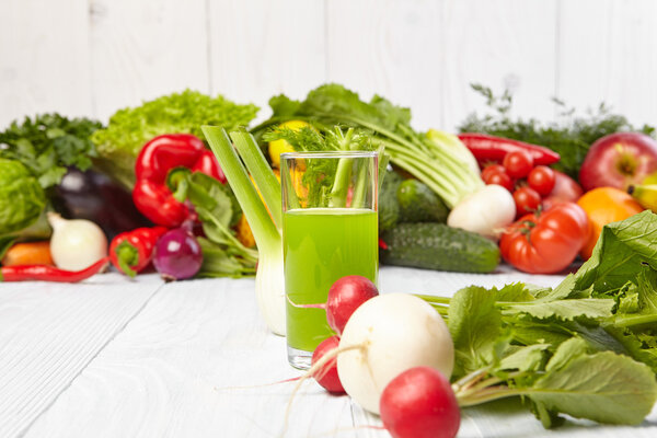 Various Freshly Vegetable Juices for Detox