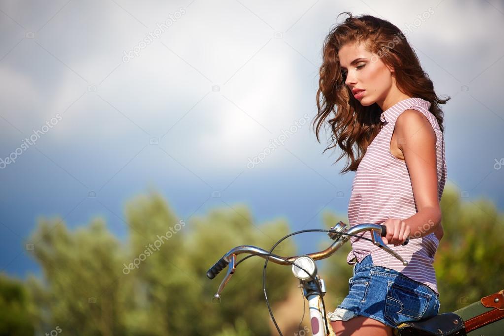 Sex girl on bicycle