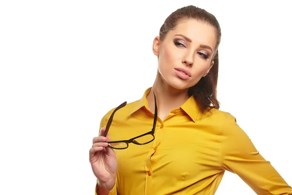 Mujer de negocios con gafas — Foto de Stock