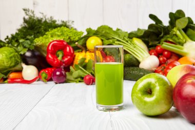 Healthy vegetable juices for refreshment clipart