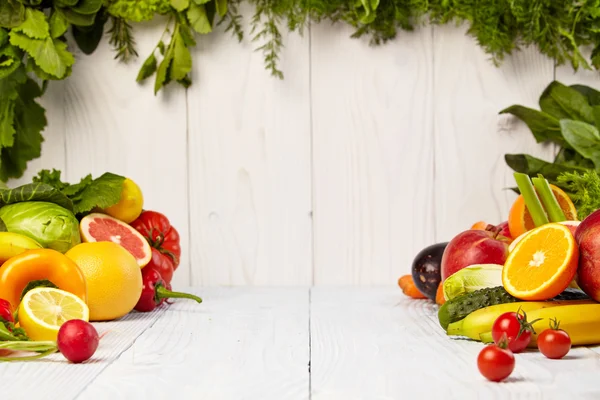 Fruit and vegetable borders — Stock Photo, Image