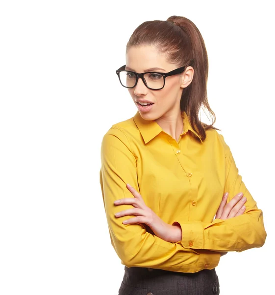Business woman with glasses Royalty Free Stock Photos