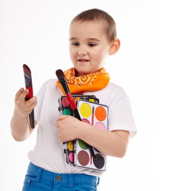 Onun tablosu zevk küçük bir çocuk portresi. Eğitim. Isola