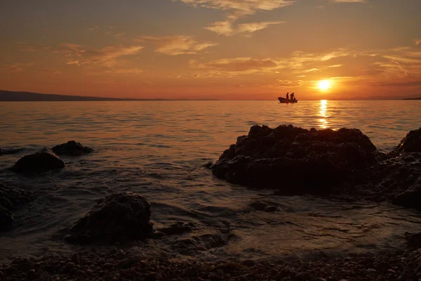 Sunset on adriatic sea — Stock Photo, Image
