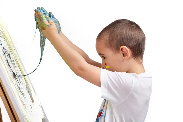 Boy paints a picture — Stock Photo, Image