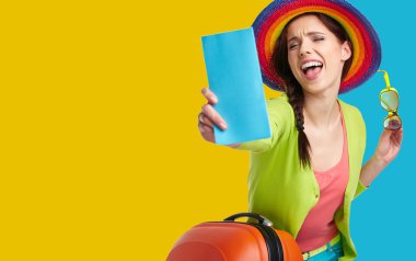 Turizm Seyahat bavul ve biniş kartı ile