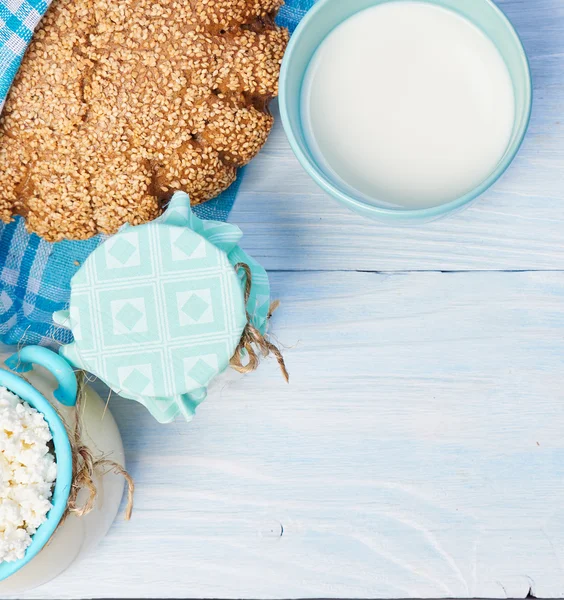 Produtos lácteos. Alimentos saudáveis — Fotografia de Stock