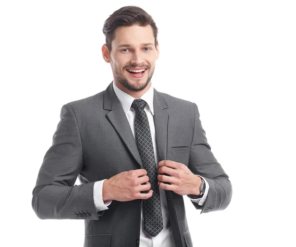 Felice uomo d'affari sorridente in abito — Foto Stock