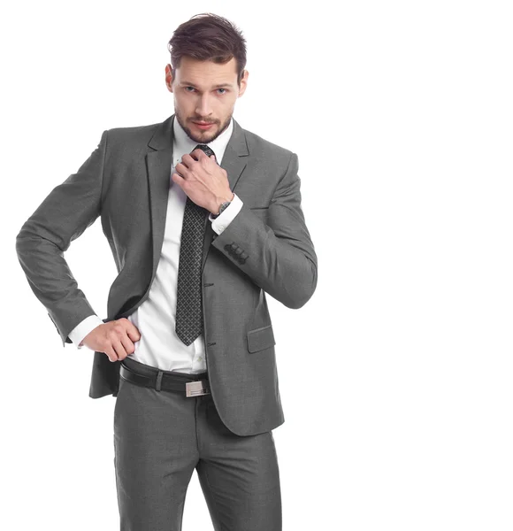 Happy smiling businessman in suit — Stock Photo, Image