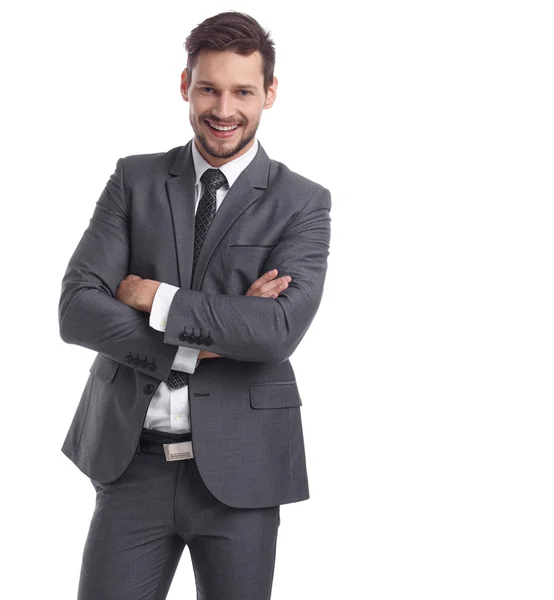 Feliz hombre de negocios sonriente en traje — Foto de Stock