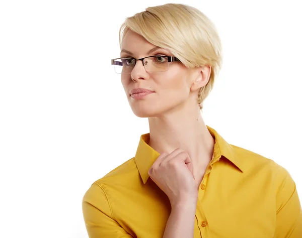 Affärskvinna som bär glasögon — Stockfoto