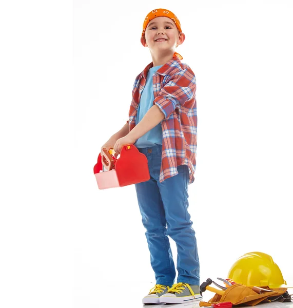 Schattige jonge Builder — Stockfoto