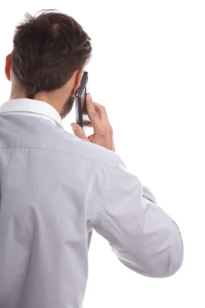 Zakenman praten op mobiele telefoon — Stockfoto