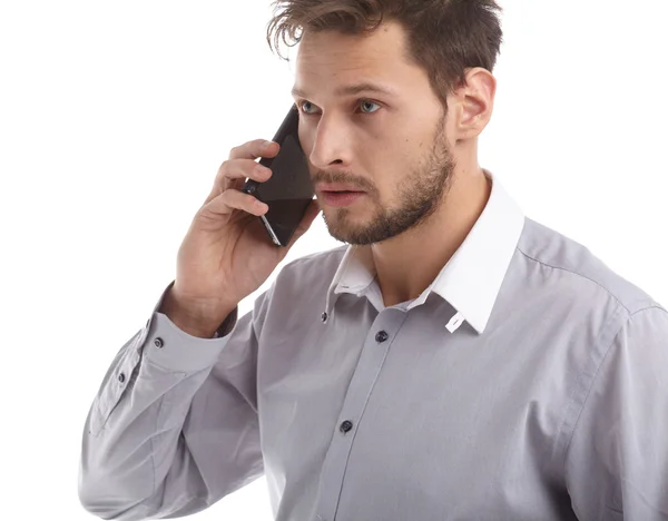 Empresario hablando por teléfono celular — Foto de Stock