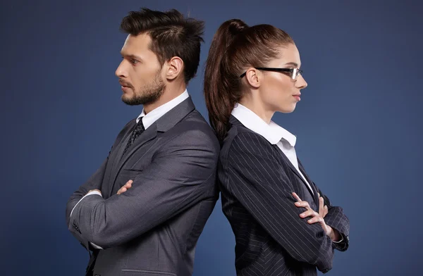 Couple of managers in suits — Stock Photo, Image