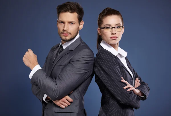 Couple of managers in suits — Stock Photo, Image