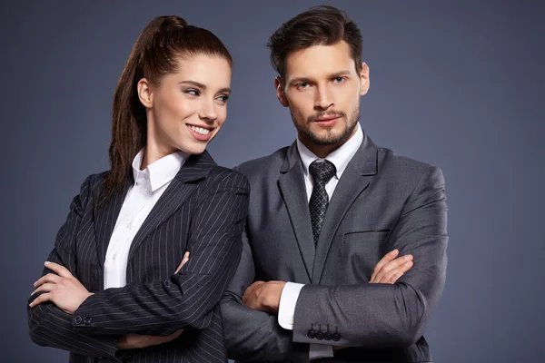 Couple of managers in suits — Stock Photo, Image