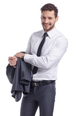 işadamı kameraya güvenilirlik ile seyir