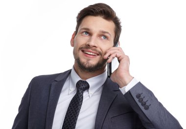 Telefonda iş adamı gülmekten