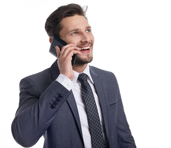 Happy businessman in suit — Stock Photo, Image