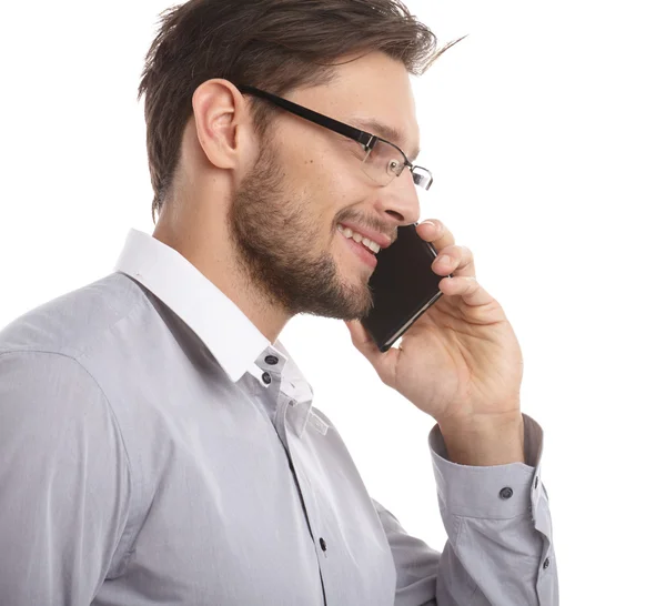 Businessman Talking over Cell Phone — Stock Photo, Image