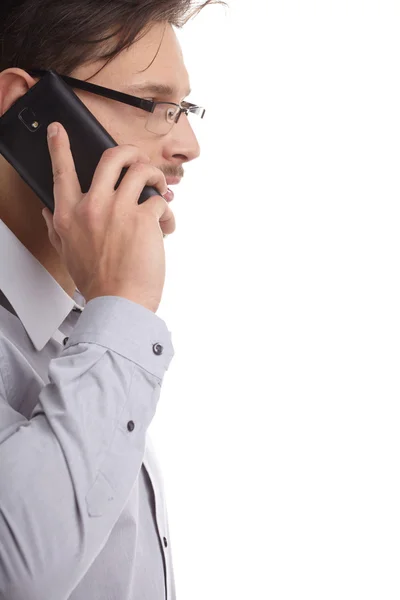 Empresário conversando por telefone celular — Fotografia de Stock