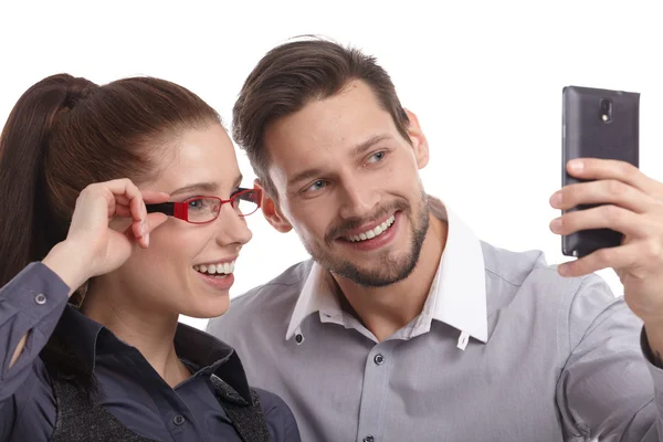 Business people taking selfie — Stock Photo, Image