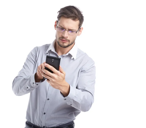 Joven usando el móvil — Foto de Stock