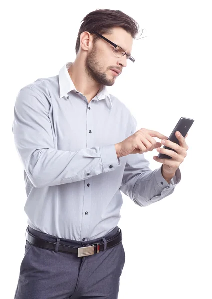 Joven usando el móvil — Foto de Stock