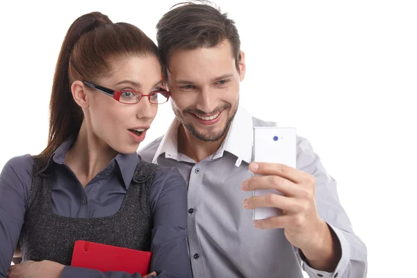 Et par som tar selfie – stockfoto