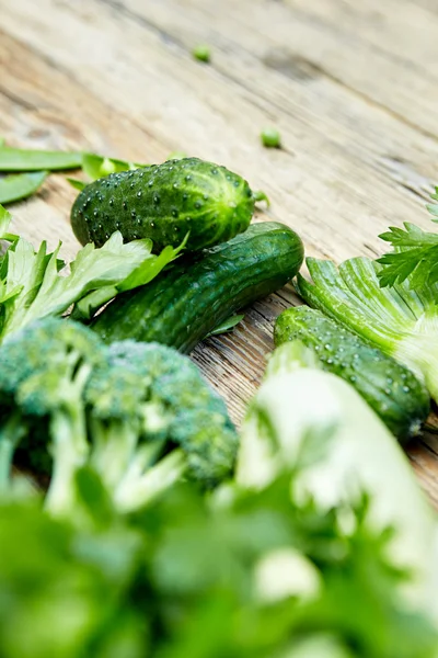 Färska gröna grönsaker set — Stockfoto