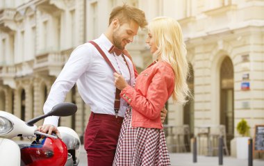 hipster çift açık eğleniyor