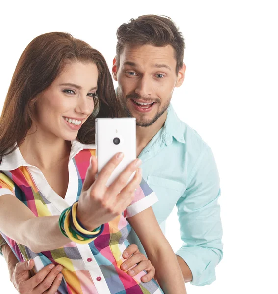 Couple take selfie — Stock Photo, Image