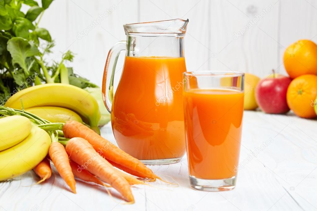 fresh juice with fruits and vegetables