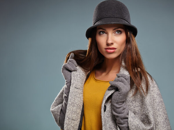 Brunette woman in autumn color