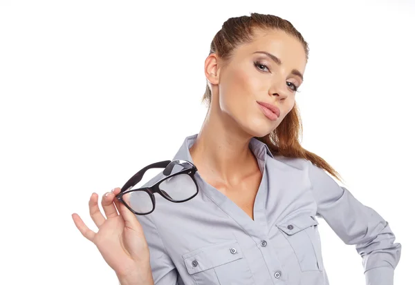 Atractiva mujer de negocios en traje — Foto de Stock