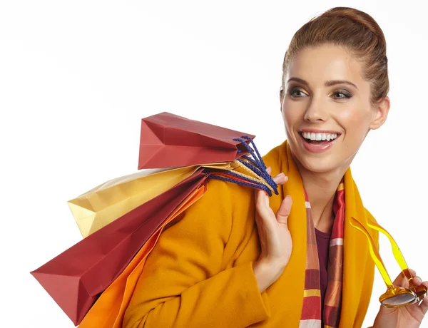 Mujer con bolsas de compras — Foto de Stock