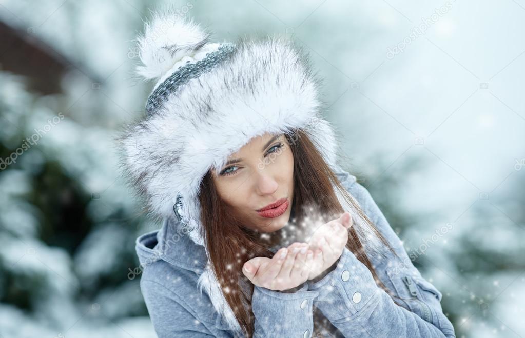 Young woman in winter