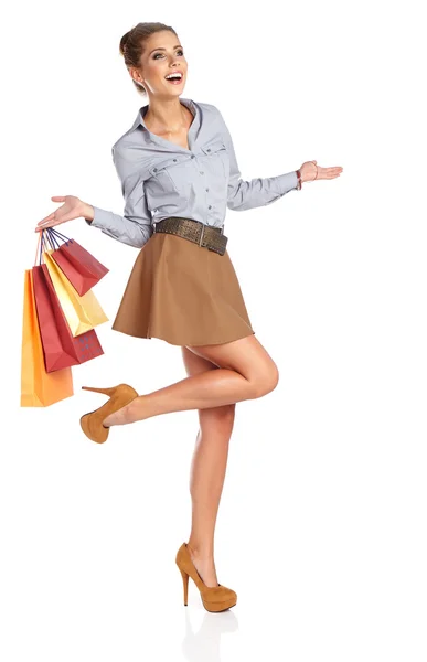 Mujer con bolsas de compras —  Fotos de Stock