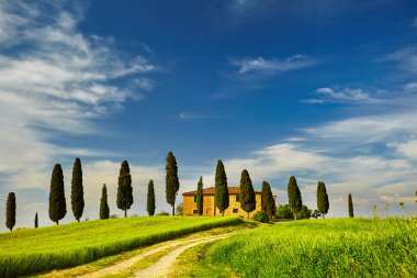 gündoğumu üzerinde Tuscany ili kırsal
