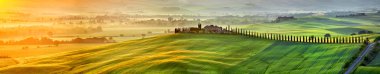 countryside in Tuscany province on sunrise clipart