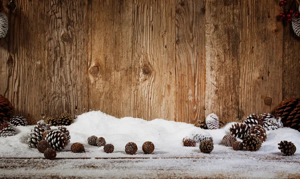 Конусы елки и снег — стоковое фото